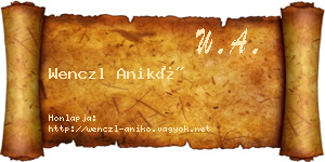 Wenczl Anikó névjegykártya
